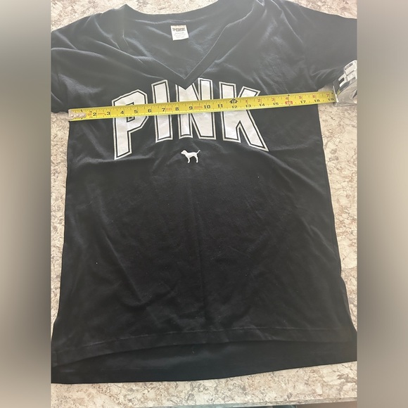 VS PINK Short Sleeve Shirt Black sparkly bling Small - Picture 5 of 6